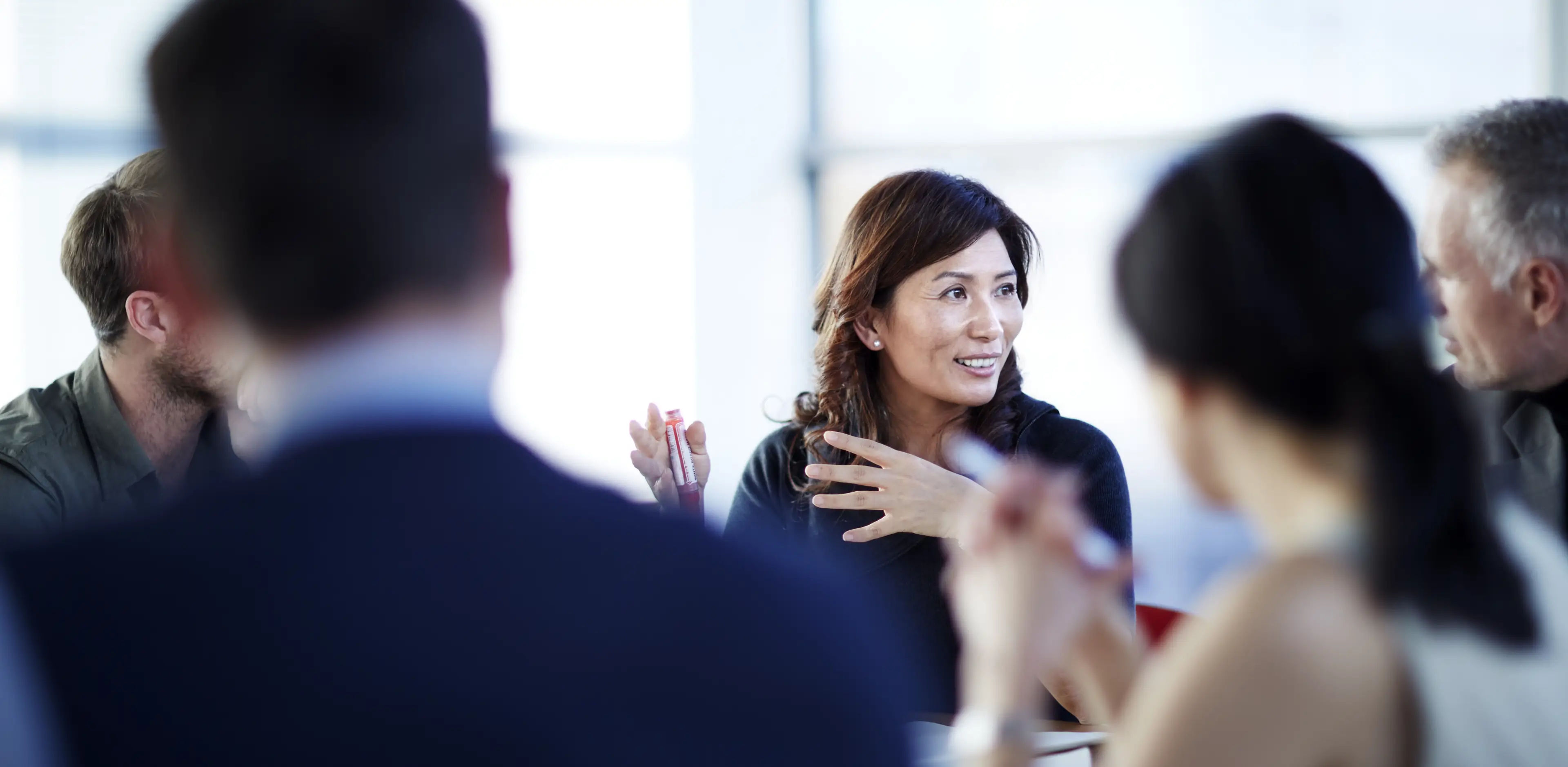 Business people talking in a meeting