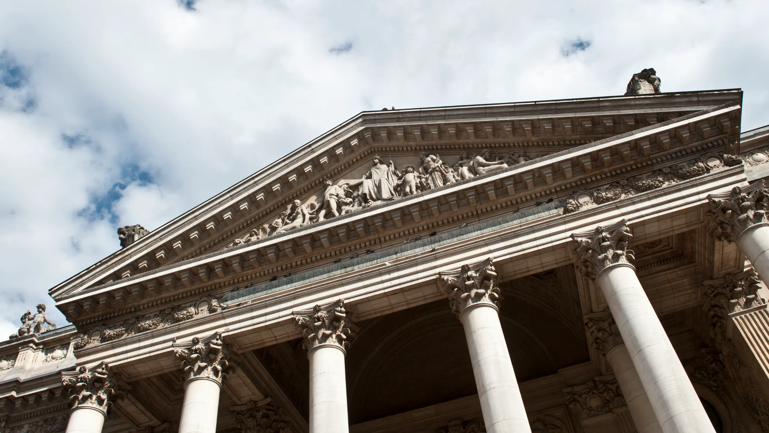 The front of a stock exchange building