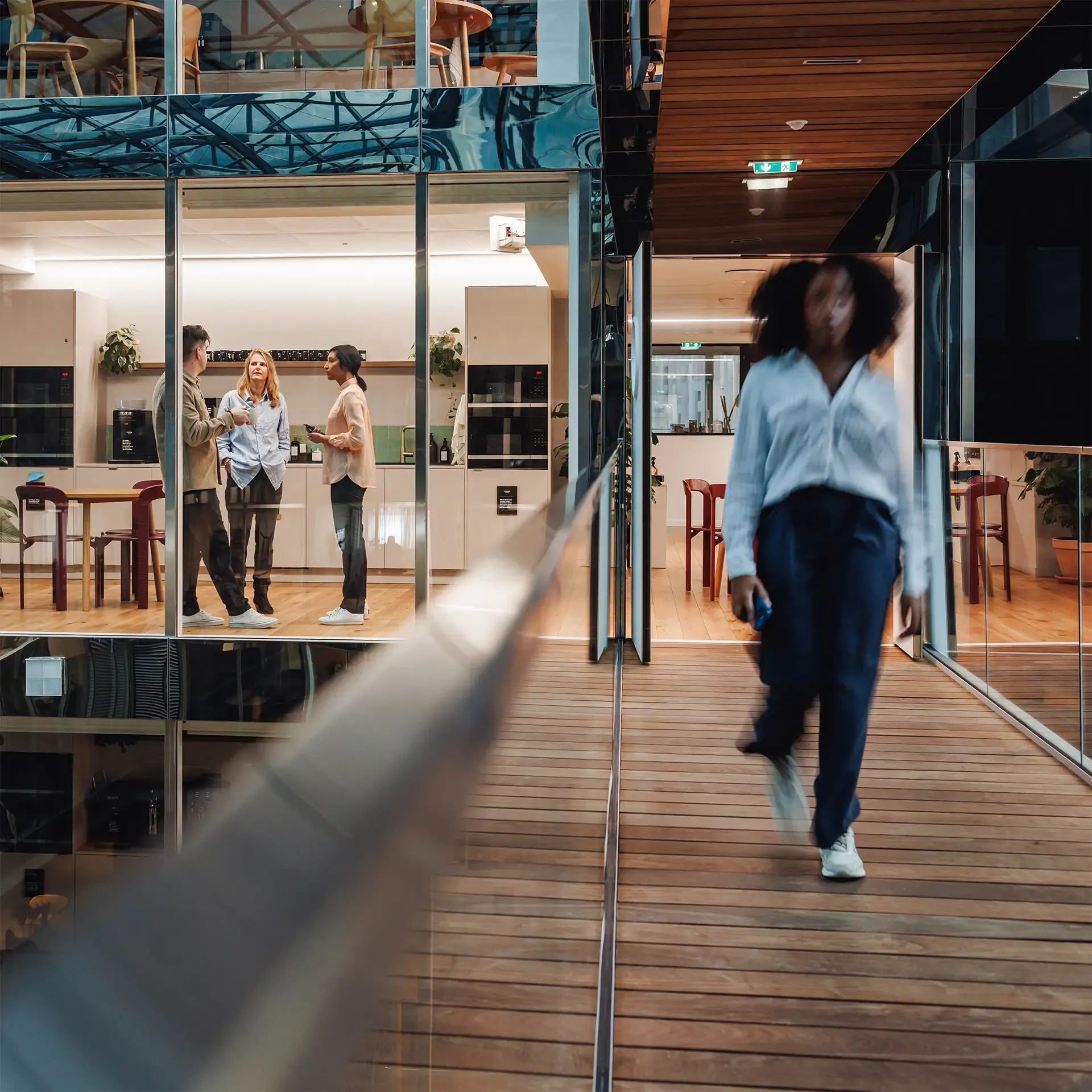 Executives in a modern office cafe