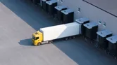 A single truck at a warehouse